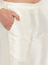 Vastramay Men's Maroon Matka Silk Nehru Jacket With Cream Silk Blend Kurta and Pant style Pyjama Set